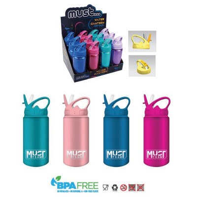 Garrafa térmica cantil com palhinha MUST 500ml