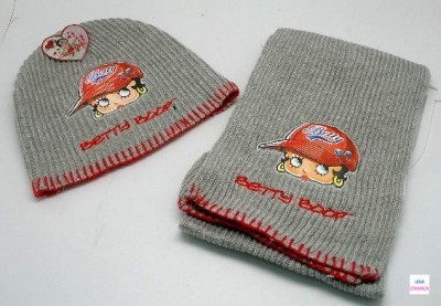 Gorro e Cachecol Betty Boop