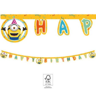 Grinalda Banner Happy Birthday Minions The Rise of Gru