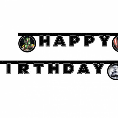 Grinalda Banner Happy Birthday Star Wars Galaxy