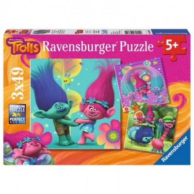 Jogo 3 puzzles Trolls O mundo Poppy