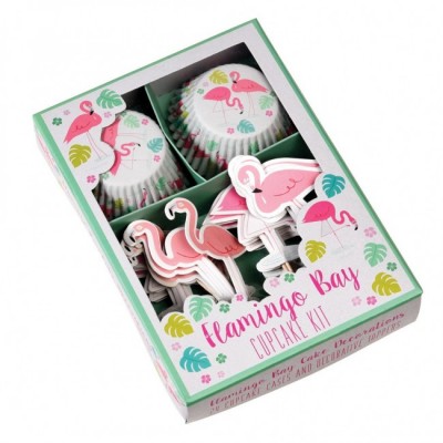 Kit Cup Cakes + Toppers Baía do Flamingo