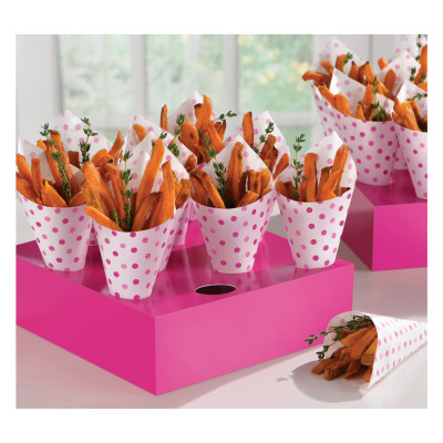 Kit de 40 cones com bandeja rosa