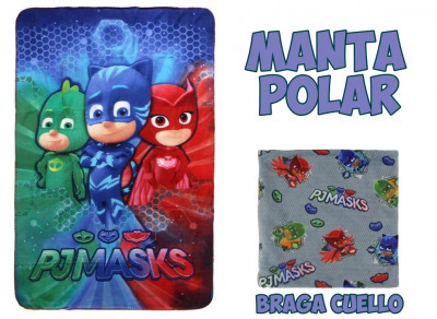 Kit de  Manta Polar + Cachecol PJ Masks