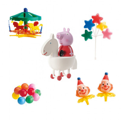 Kit Decoração Bolo Porquinha Peppa com figuras