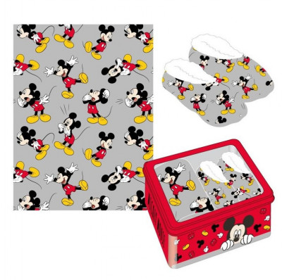 Kit Pantufa e Manta  Mickey Mouse