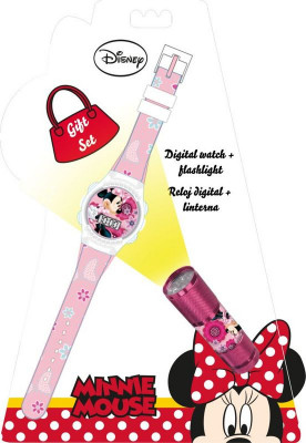 Kit Relógio Digital + Lanterna Minnie Disney