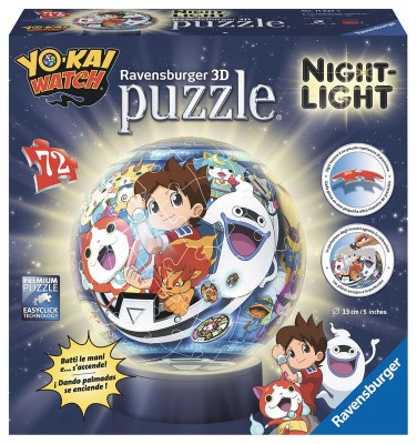 Lâmpada Puzzle 3d de 72 peças - Yo-Kai Watch