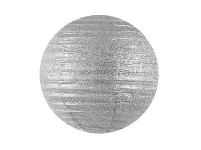 Lanterna Glitter Prateada 35cm