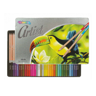 Lápis Cor em Caixa Metálica Artist 36 Cores Colorino