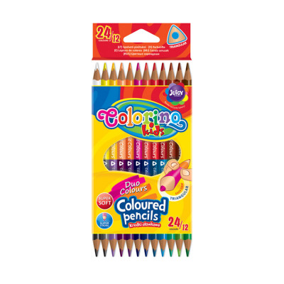 Lápis Cor Triangular 12 Pcs / 24 Cores Colorino