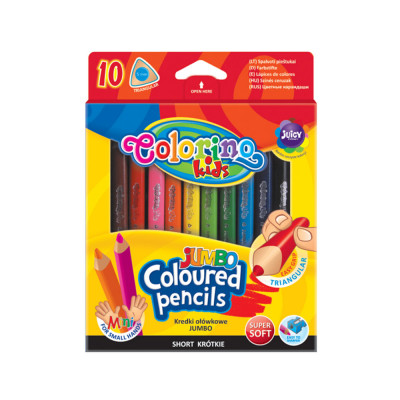 Lápis Cor Triangular Jumbo 8.9 cm 10 Cores Colorino