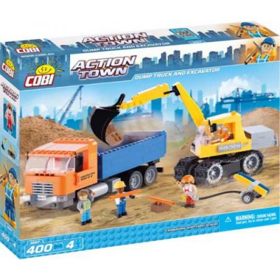 Lego Cobi  Camião e Retro-escavadora