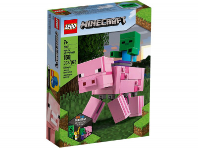 Lego Minecraft Bigfig Porco com Bebé Zombie 21157
