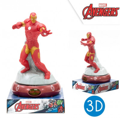 Luz Presença Figura 3D Iron Man Avengers