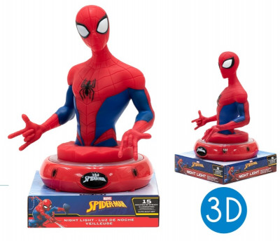 Luz Presença Figura 3D Spiderman Marvel