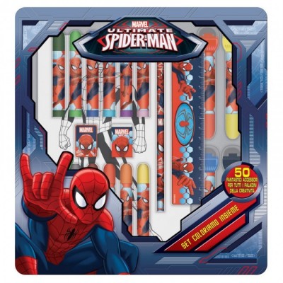 Mala artistica pintura spider 50 pcs marvel