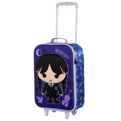 Mala Trolley Viagem 3D Wednesday Chibi 47cm