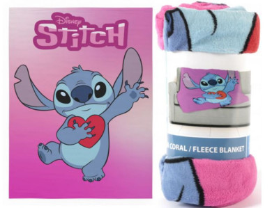 Manta Coralina Lilo & Stitch Rosa