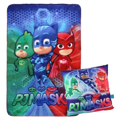 Manta Polar + almofada PJ Masks