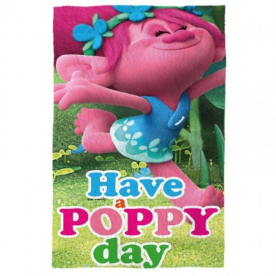 Manta polar Trolls Poppy Have a Poppy Day