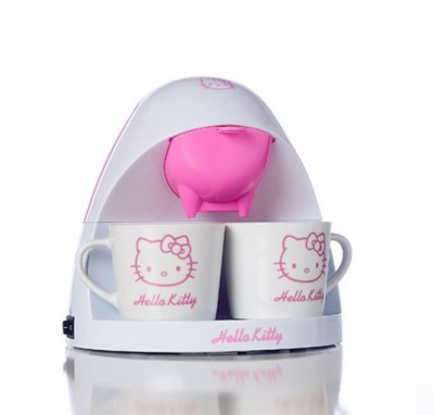 Máquina de Café e Chá real de filtro papel da Hello Kitty