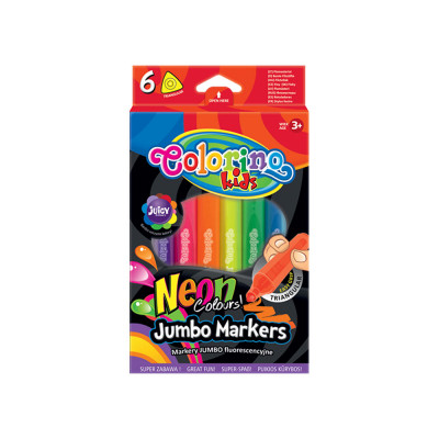 Marcadores Jumbo Triangulares 6 Cores Neon Colorino