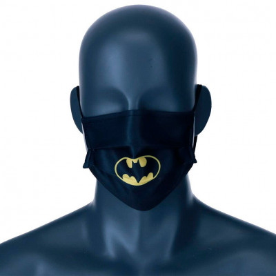 Mascara Comunitária Batman DC Comics Preta Infantil
