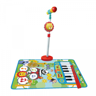 Microfone Pé com Tapete Piano e Bateria Fisher Price