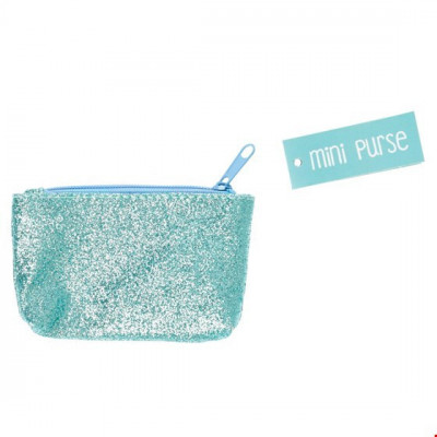 Mini Bolsa com Glitter Turquesa