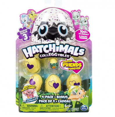 Mini Hatchimals Pack 4 + Bónus Série III