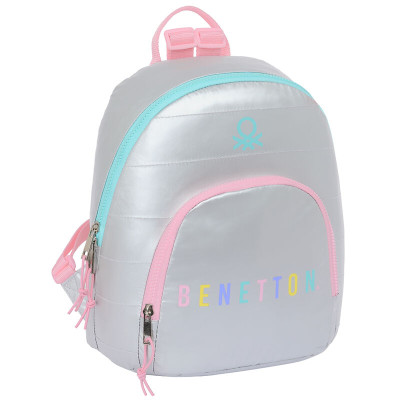 Mini Mochila Benetton Silver 30cm