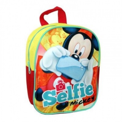 Mini mochila pré-escolar 24cm Mickey Mouse - Selfie