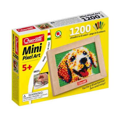 Mini Pixel Art o Cão 1200 Pinos + Placa Quercetti
