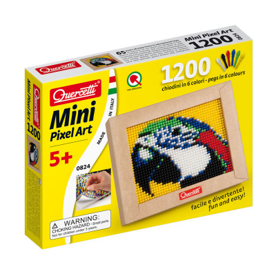 Mini Pixel Art o Papagaio 1200 Pinos + Placa Quercetti