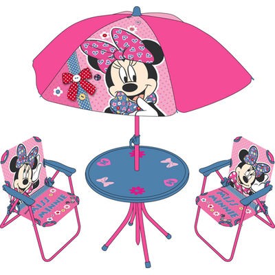 Minnie Mesa+cadeiras+chapeu sol camping