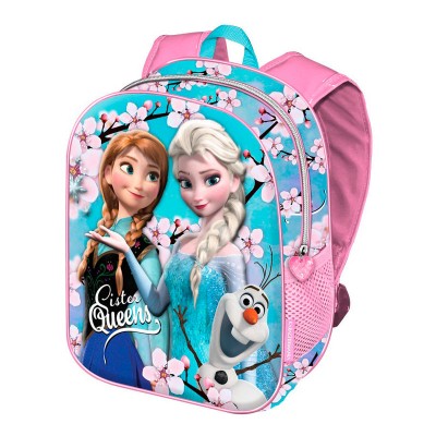 Mochila 3D pré-escolar 31cm Frozen Disney - Sister Queens