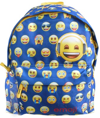 Mochila Azul escolar 41cm Emojis