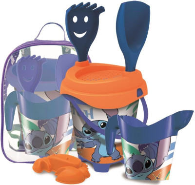 Mochila + Balde + Acessórios Praia Stitch Disney