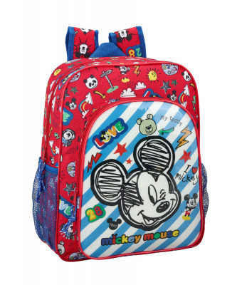 Mochila Escolar 38cm adap Mickey Maker