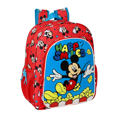 Mochila Escolar 38cm adap trolley Mickey Happy Smiles