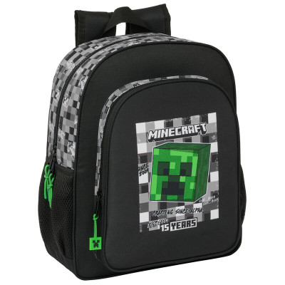 Mochila Escolar 38cm adap trolley Minecraft