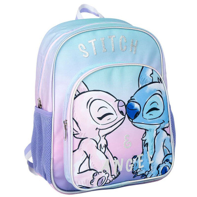 Mochila Escolar 38cm adap trolley Stitch e Angel