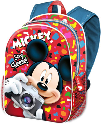 Mochila Escolar 40cm adap trolley Mickey Say Chesse