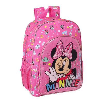 Mochila Escolar 42 cm adap trolley Minnie Lucky