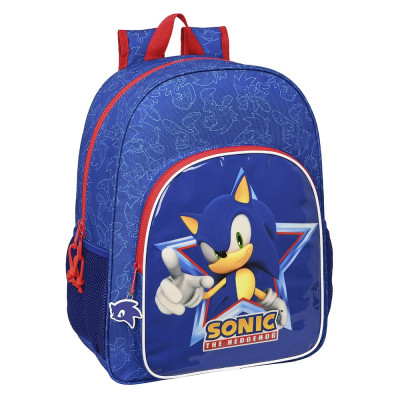 Mochila Escolar 42 cm adap trolley Sonic Let´s Roll