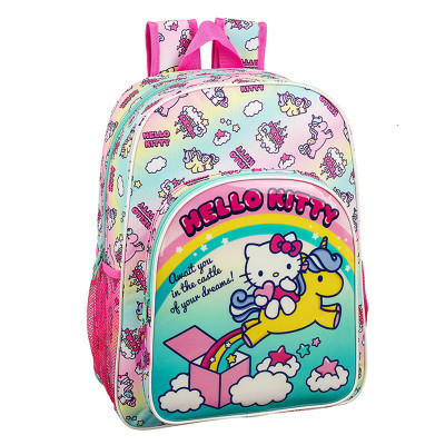 Mochila Escolar 42cm adap trolley Hello Kitty Candy Unicorn