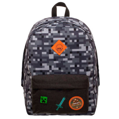 Mochila Escolar 42cm Minecraft Camo