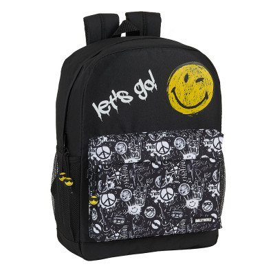 Mochila Escolar 43 cm adap trolley Smiley World Graffiti