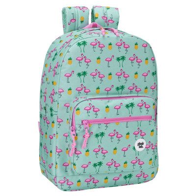 Mochila escolar 43cm adap Glowlab Tropical flamingos